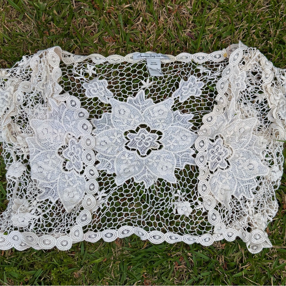 Cream Lace Crochet Cardigan